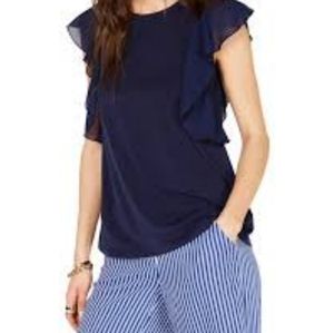 Micheal Kors navy blue 💙 spring top
